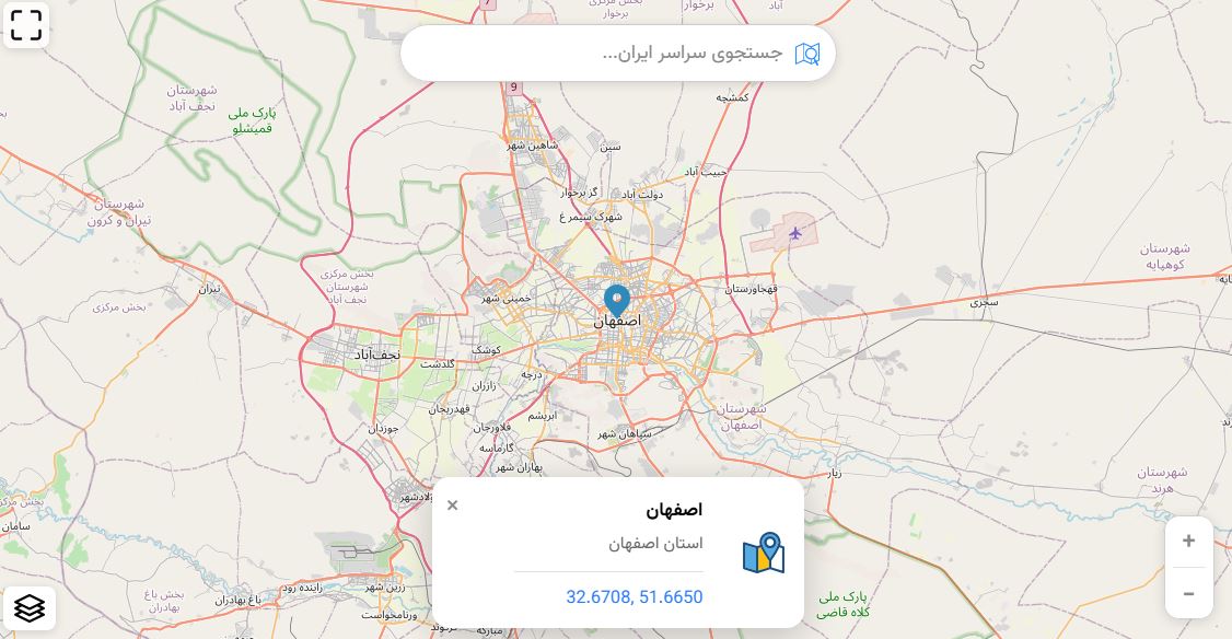 نقشه اصفهان با جزئیات کامل