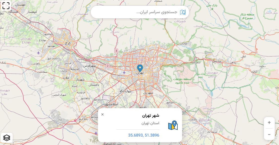 نقشه تهران آنلاین در حسابچی