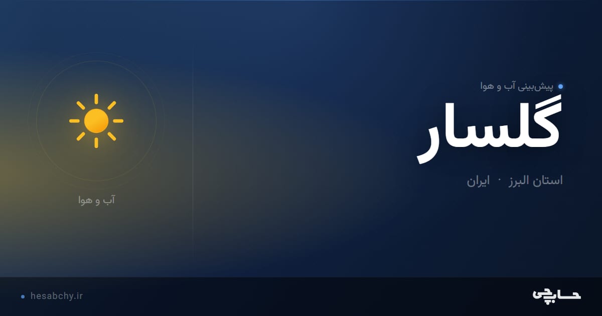 پیش‌بینی آب و هوای گلسار، استان البرز - حسابچی