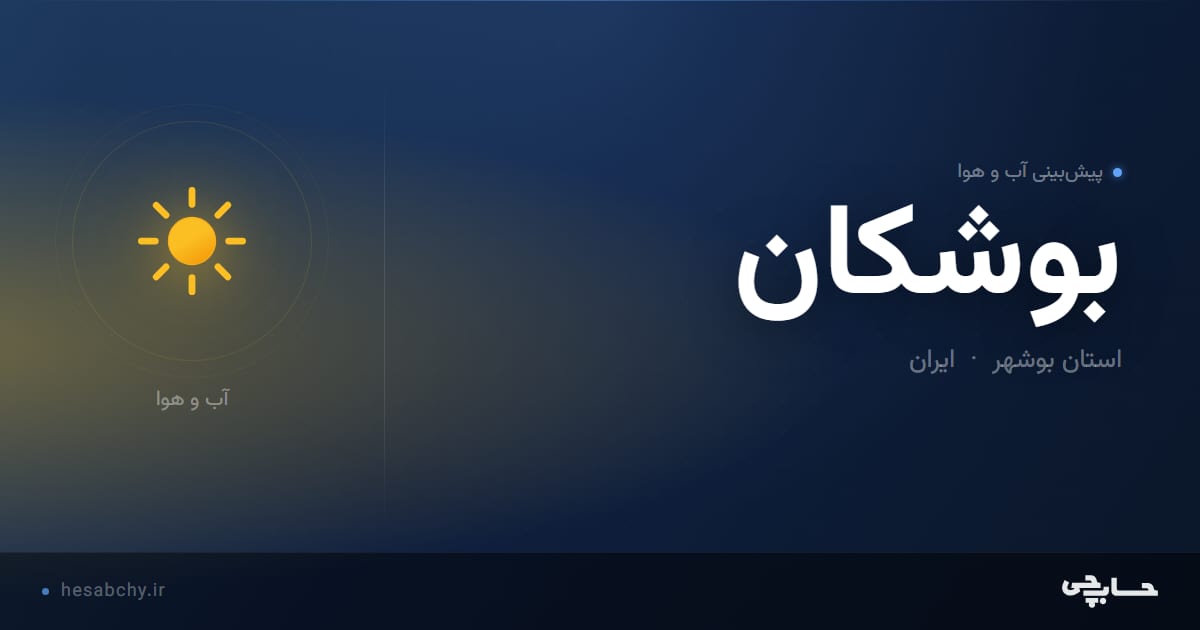 پیش‌بینی آب و هوای بوشكان، استان بوشهر - حسابچی