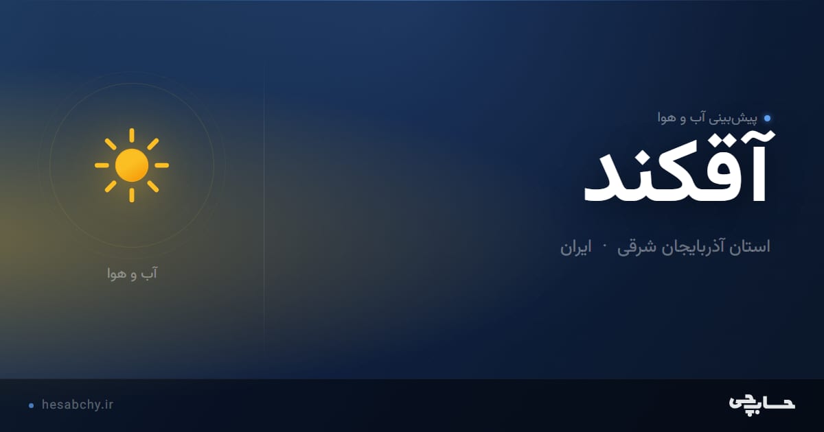 پیش‌بینی آب و هوای آقكند، استان آذربایجان شرقی - حسابچی