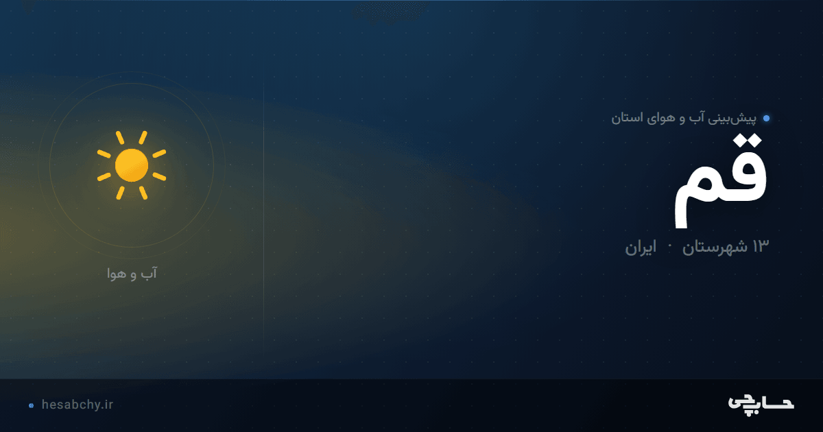 پیش‌بینی آب و هوای استان قم - حسابچی