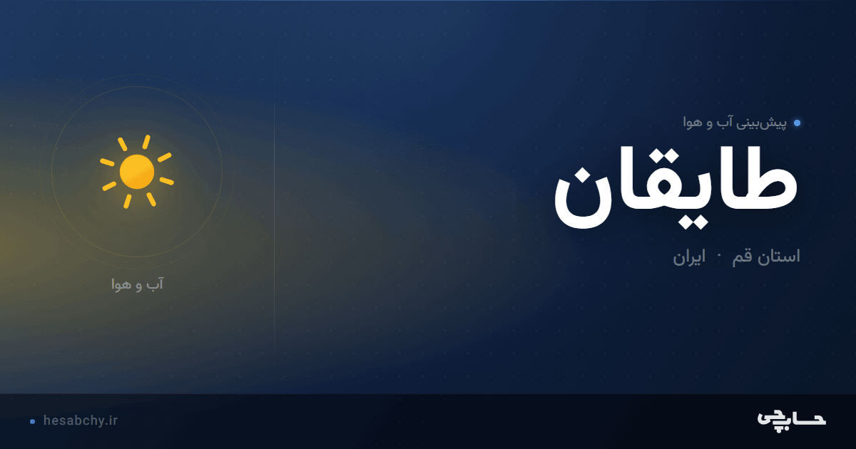 پیش‌بینی آب و هوای طایقان، استان قم - حسابچی