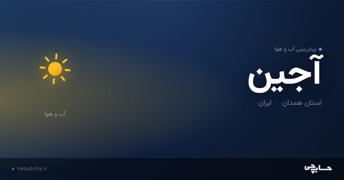 پیش‌بینی آب و هوای آجین، استان همدان - حسابچی
