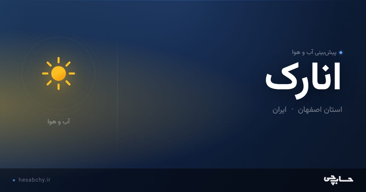 پیش‌بینی آب و هوای انارک، استان اصفهان - حسابچی