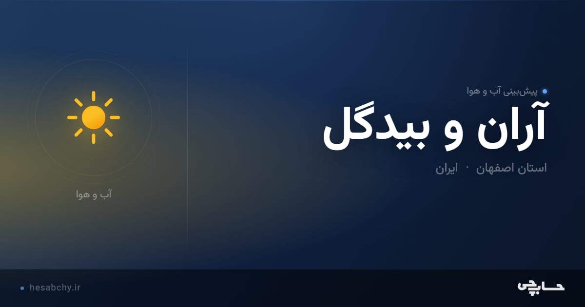 پیش‌بینی آب و هوای آران و بیدگل، استان اصفهان - حسابچی