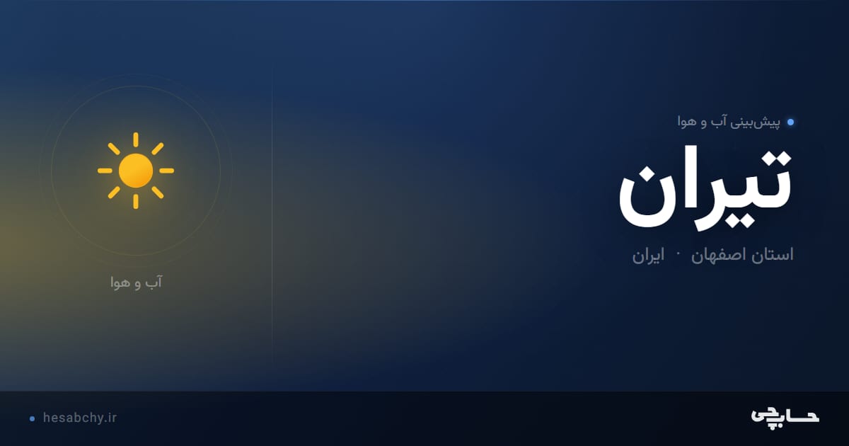 پیش‌بینی آب و هوای تيران، استان اصفهان - حسابچی