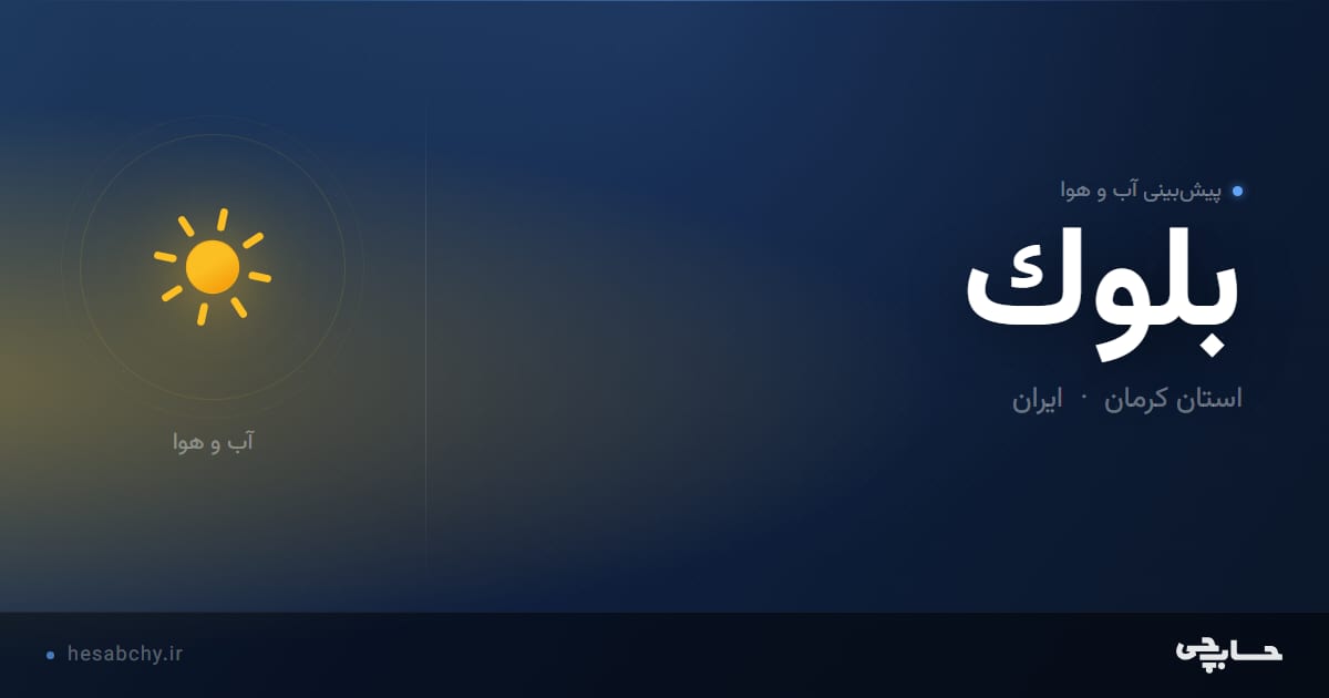 پیش‌بینی آب و هوای بلوك، استان کرمان - حسابچی