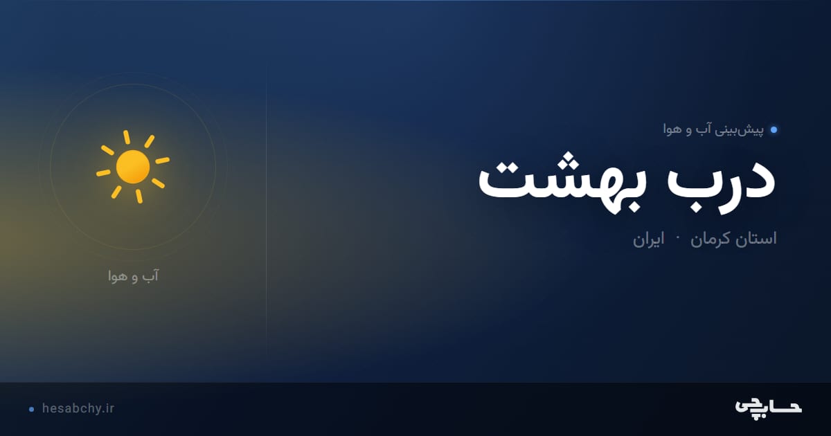 پیش‌بینی آب و هوای درب بهشت، استان کرمان - حسابچی