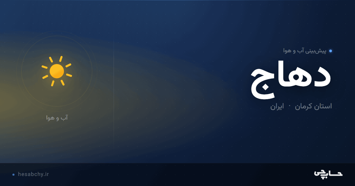 پیش‌بینی آب و هوای دهاج، استان کرمان - حسابچی
