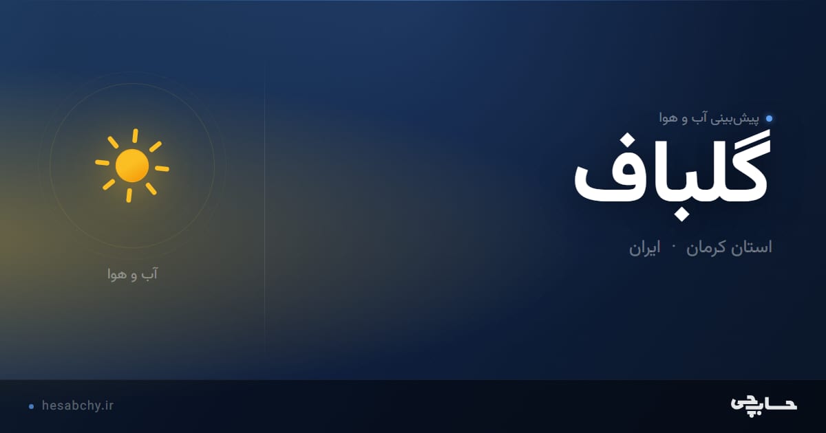 پیش‌بینی آب و هوای گلباف، استان کرمان - حسابچی