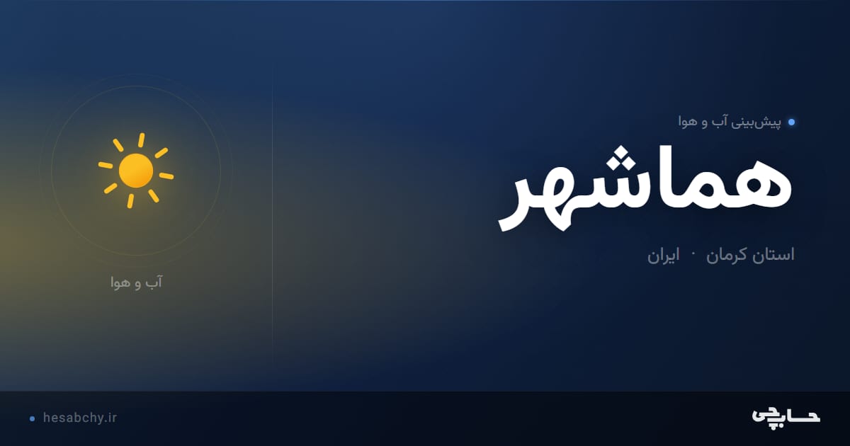 پیش‌بینی آب و هوای هماشهر، استان کرمان - حسابچی