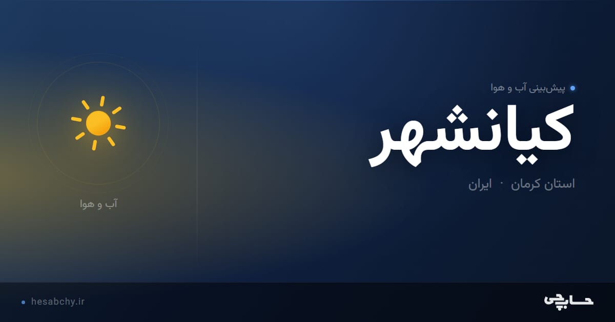پیش‌بینی آب و هوای كيانشهر، استان کرمان - حسابچی