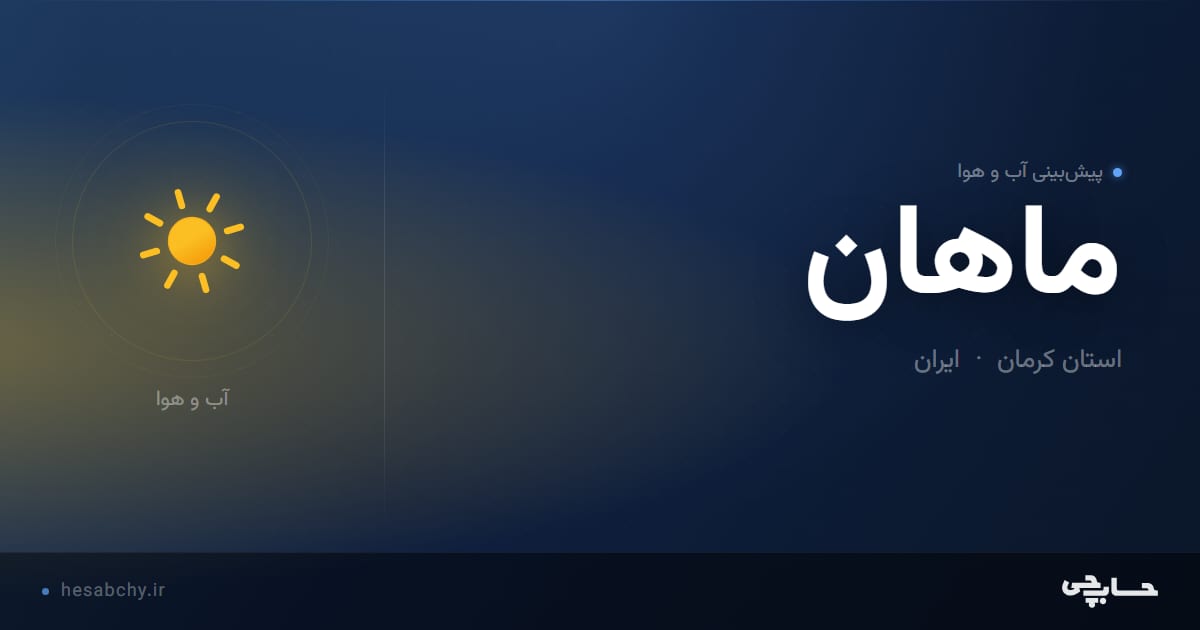 پیش‌بینی آب و هوای ماهان، استان کرمان - حسابچی
