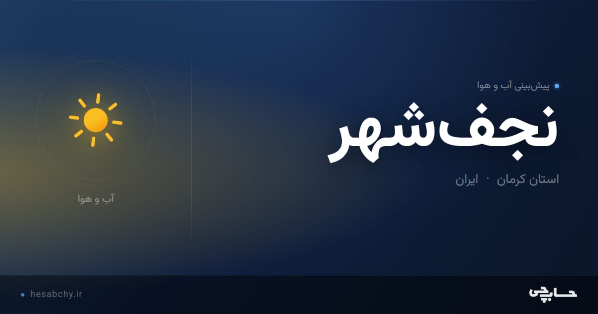 پیش‌بینی آب و هوای نجف‌شهر، استان کرمان - حسابچی