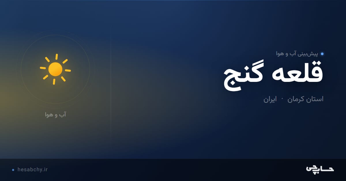 پیش‌بینی آب و هوای قلعه گنج، استان کرمان - حسابچی