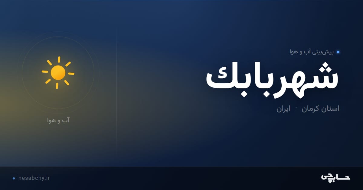 پیش‌بینی آب و هوای شهربابك، استان کرمان - حسابچی