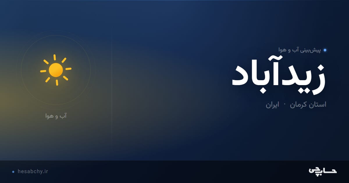 پیش‌بینی آب و هوای زيدآباد، استان کرمان - حسابچی