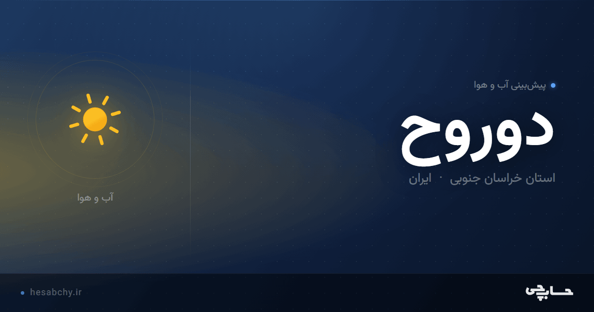پیش‌بینی آب و هوای دوروح، استان خراسان جنوبی - حسابچی