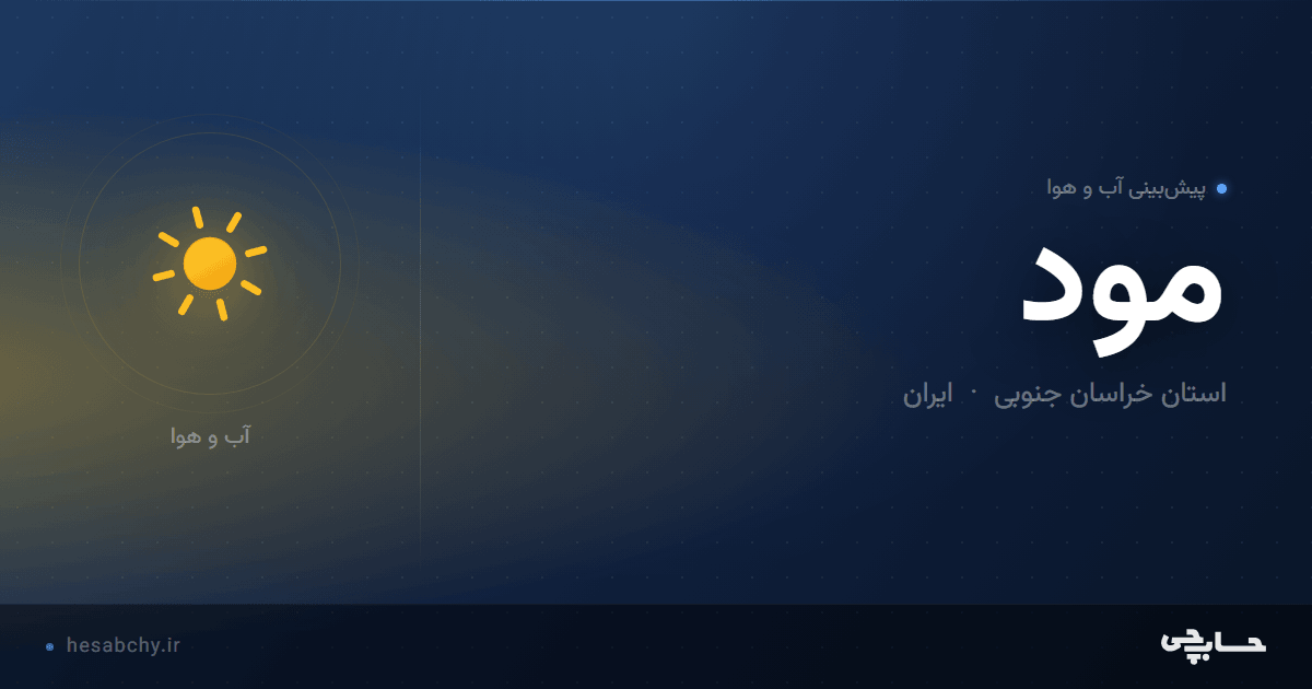 پیش‌بینی آب و هوای مود، استان خراسان جنوبی - حسابچی