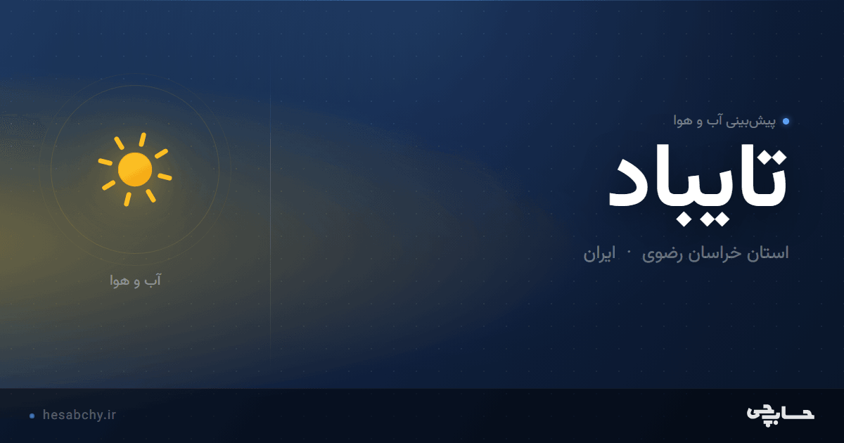 پیش‌بینی آب و هوای تایباد، استان خراسان رضوی - حسابچی