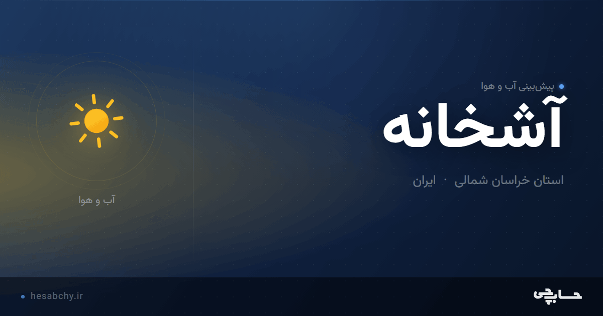 پیش‌بینی آب و هوای آشخانه، استان خراسان شمالی - حسابچی