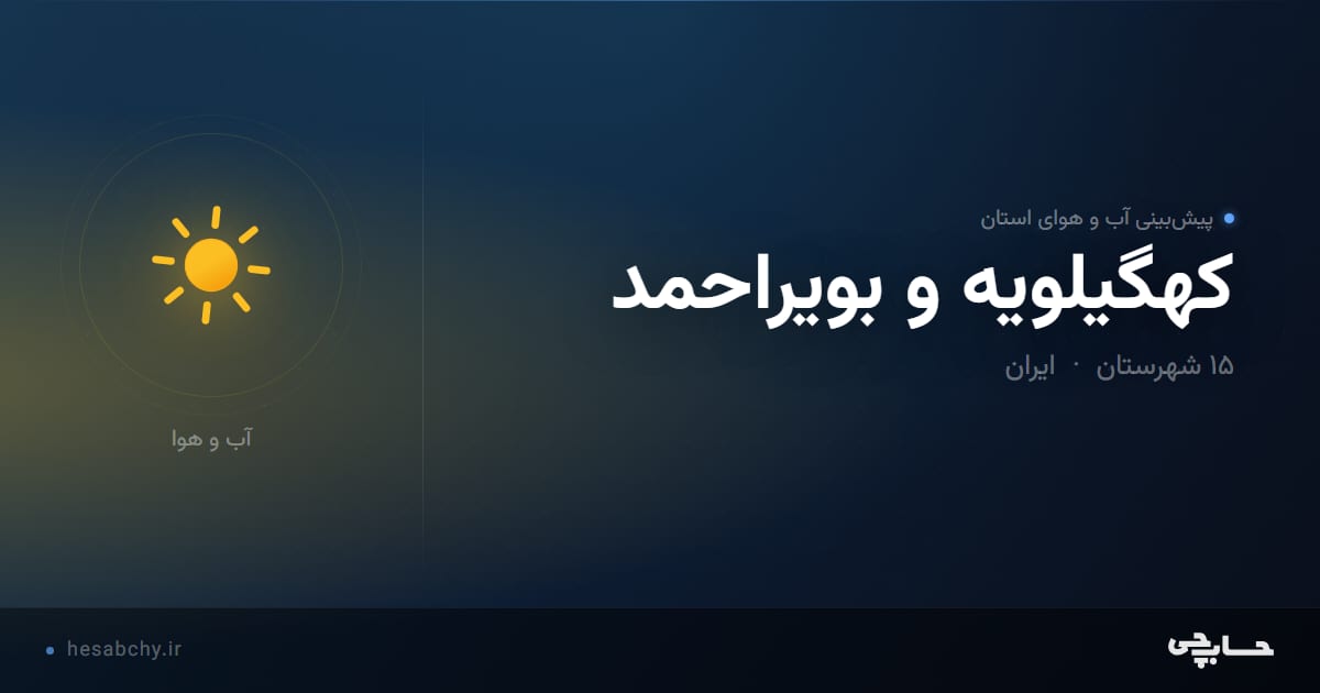 پیش‌بینی آب و هوای استان کهگیلویه و بویراحمد - حسابچی