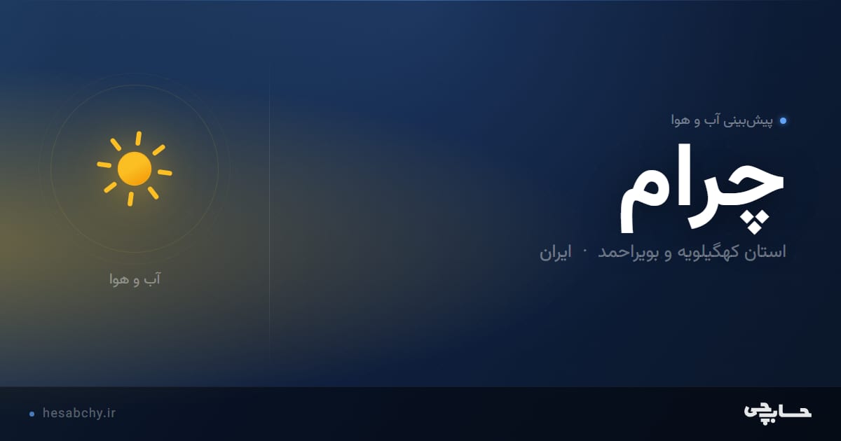 پیش‌بینی آب و هوای چرام، استان کهگیلویه و بویراحمد - حسابچی