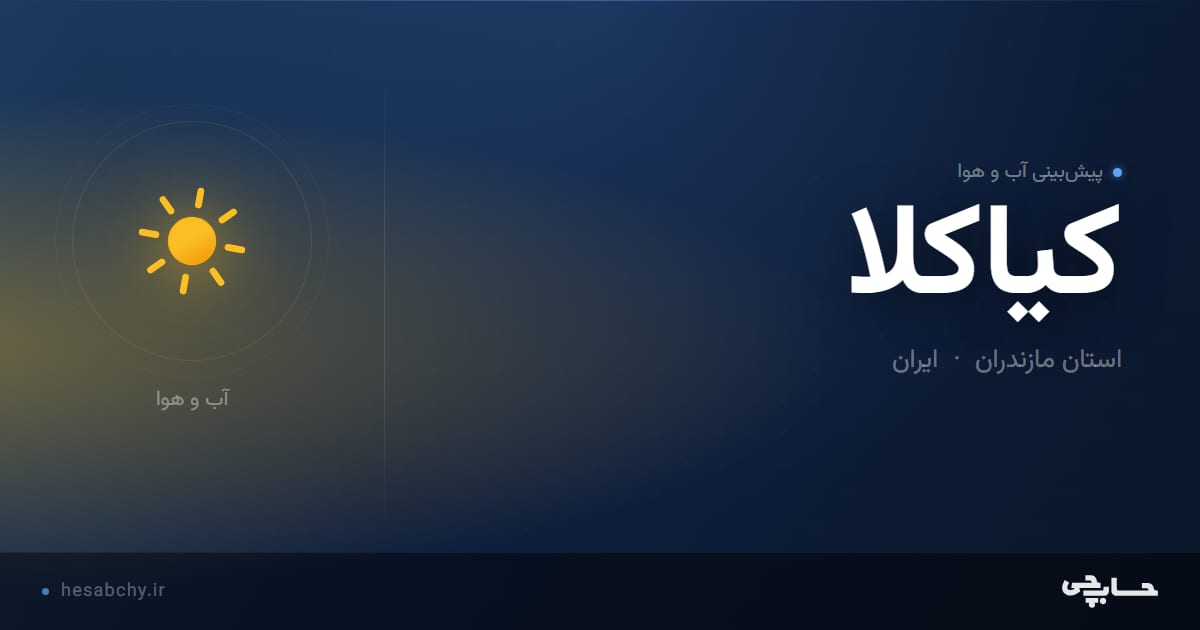 پیش‌بینی آب و هوای كياكلا، استان مازندران - حسابچی