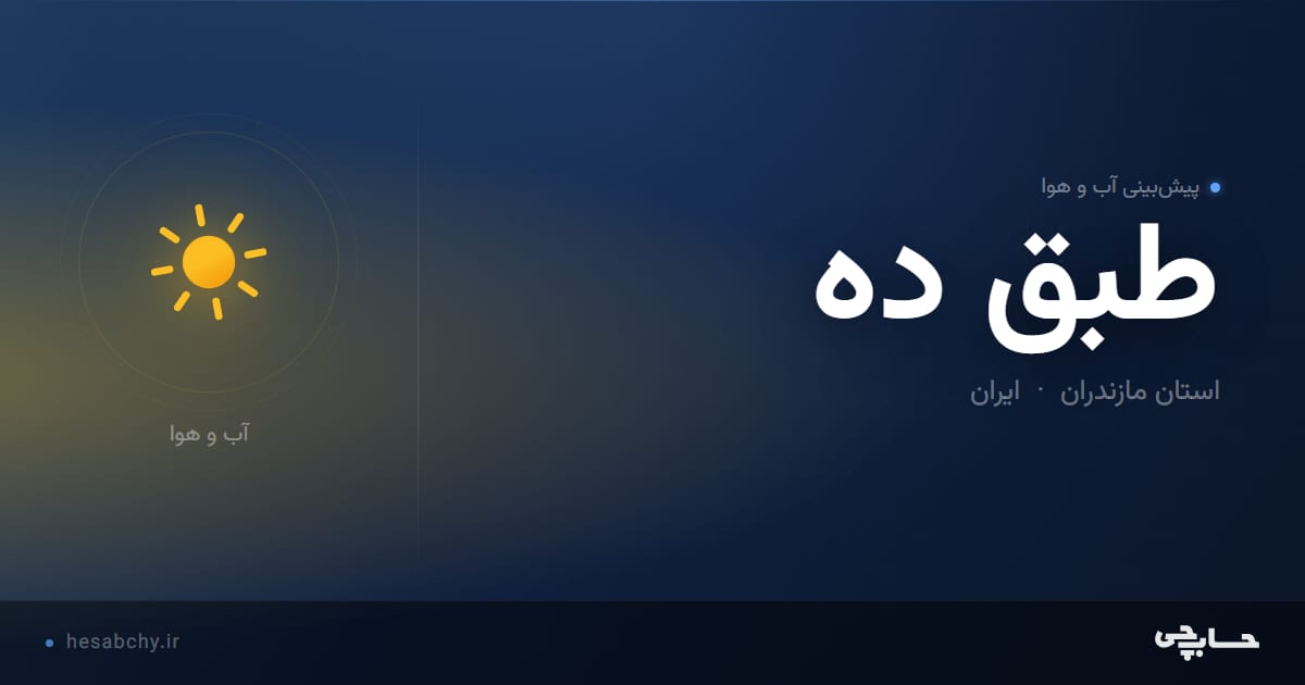 پیش‌بینی آب و هوای طبق ده، استان مازندران - حسابچی