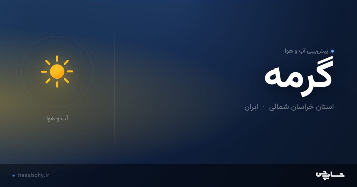 پیش‌بینی آب و هوای گرمه، استان خراسان شمالی - حسابچی