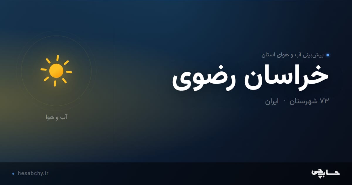 پیش‌بینی آب و هوای استان خراسان رضوی - حسابچی