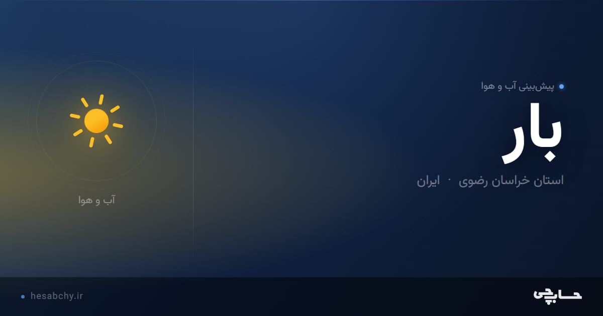 پیش‌بینی آب و هوای بار، استان خراسان رضوی - حسابچی