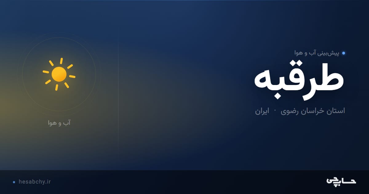 پیش‌بینی آب و هوای طرقبه، استان خراسان رضوی - حسابچی