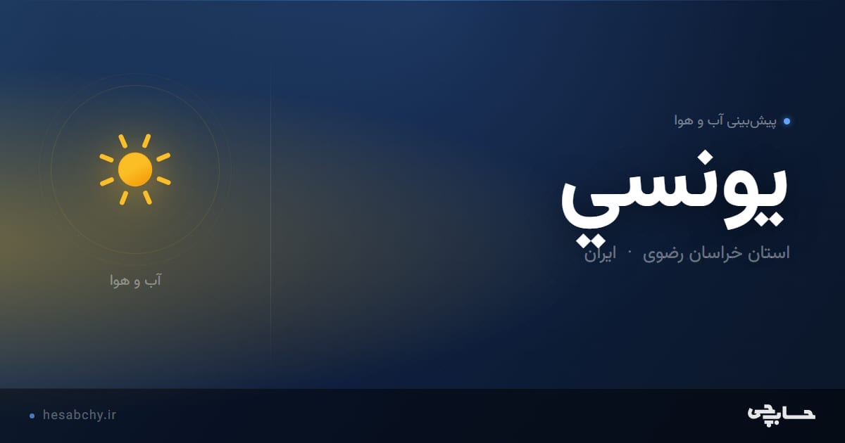 پیش‌بینی آب و هوای يونسي، استان خراسان رضوی - حسابچی