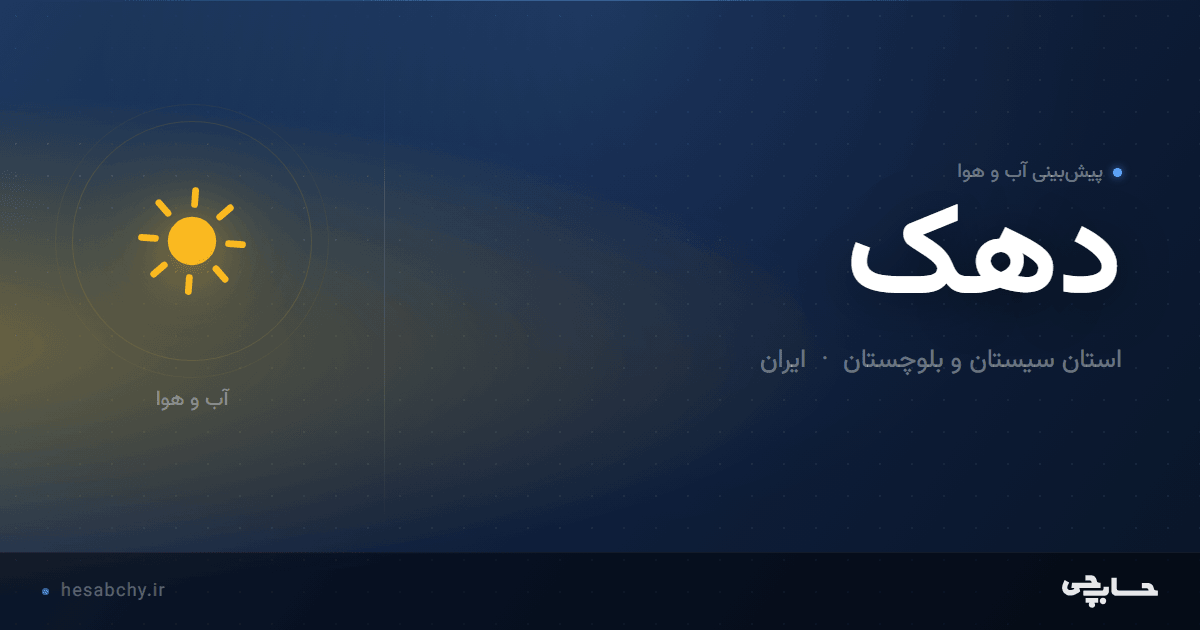 پیش‌بینی آب و هوای دهک، استان سیستان و بلوچستان - حسابچی