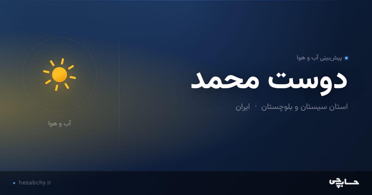 پیش‌بینی آب و هوای دوست محمد، استان سیستان و بلوچستان - حسابچی