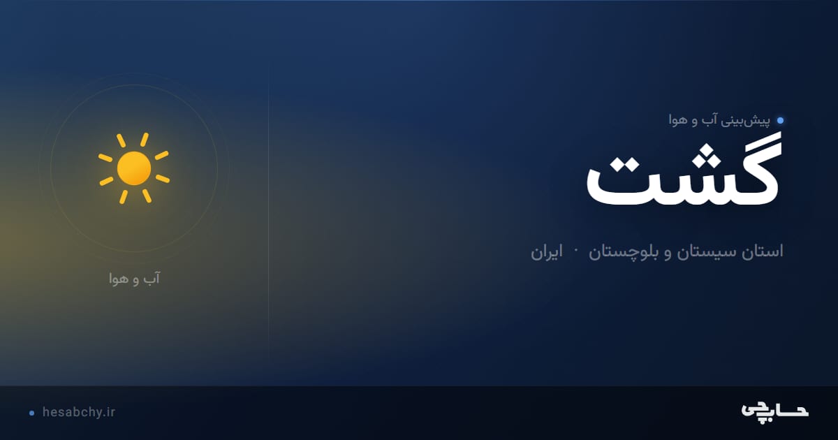پیش‌بینی آب و هوای گشت، استان سیستان و بلوچستان - حسابچی