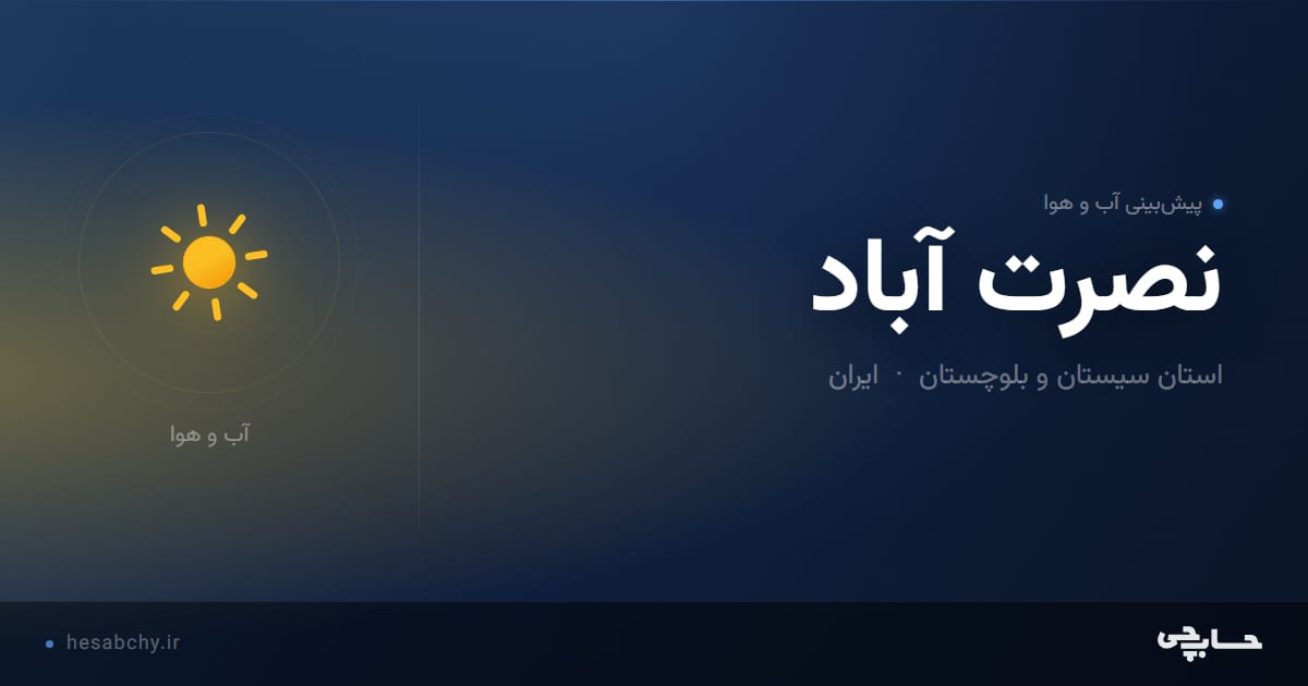 پیش‌بینی آب و هوای نصرت آباد، استان سیستان و بلوچستان - حسابچی