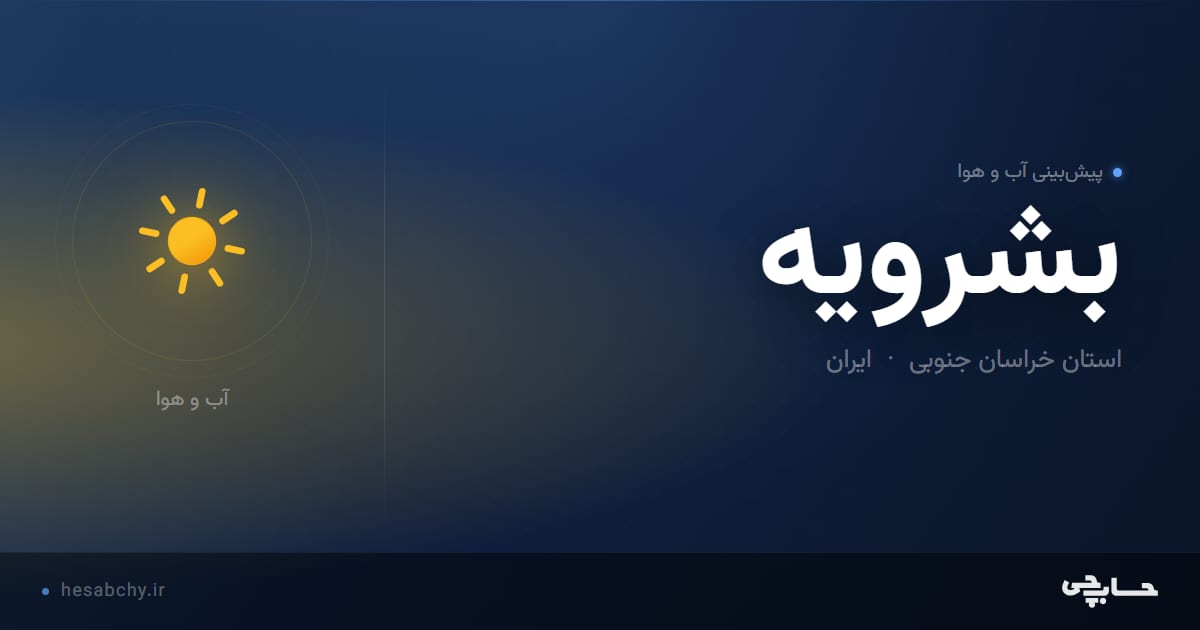 پیش‌بینی آب و هوای بشرويه، استان خراسان جنوبی - حسابچی