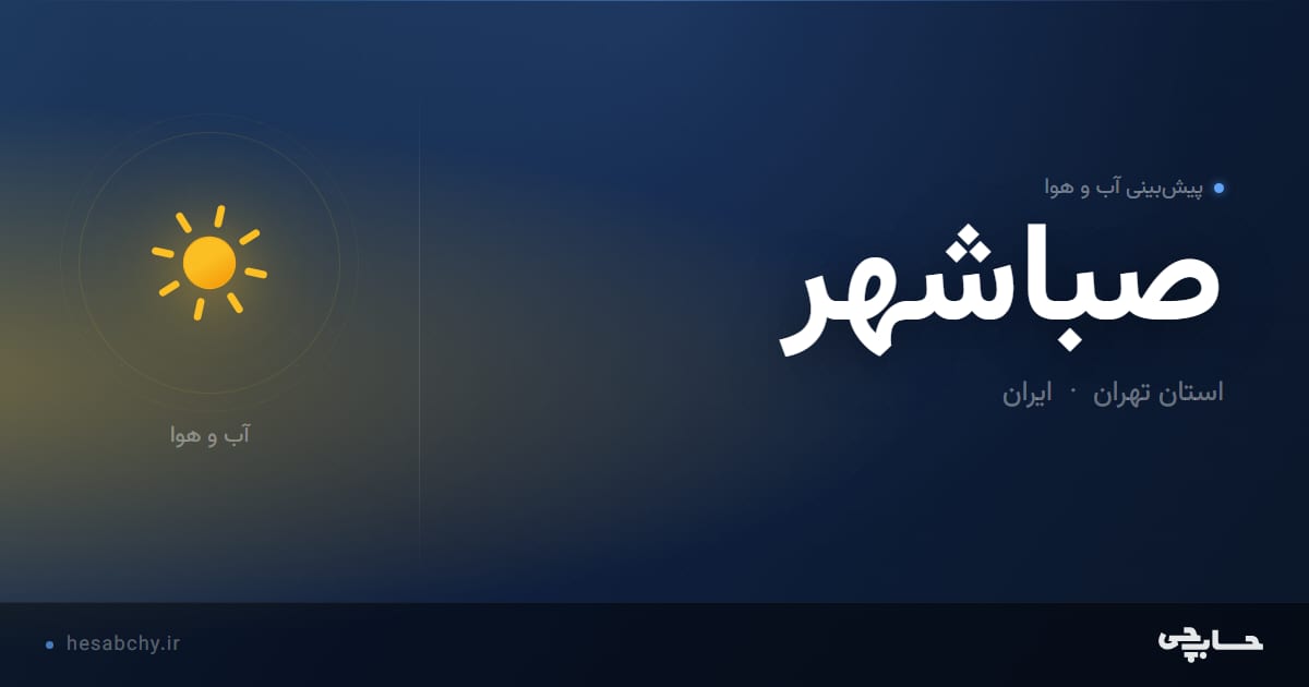 پیش‌بینی آب و هوای صباشهر، استان تهران - حسابچی
