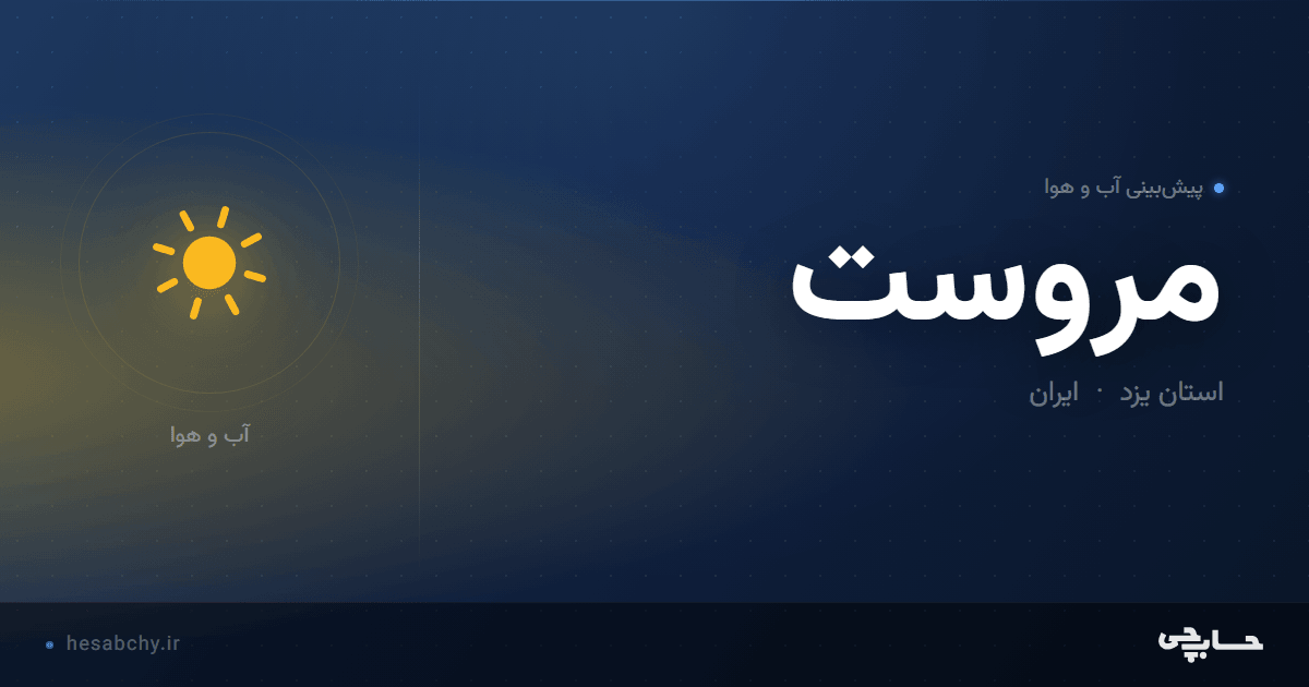 پیش‌بینی آب و هوای مروست، استان یزد - حسابچی