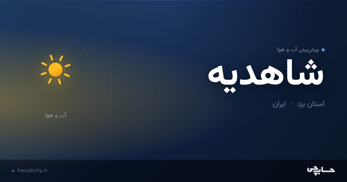 پیش‌بینی آب و هوای شاهديه، استان یزد - حسابچی