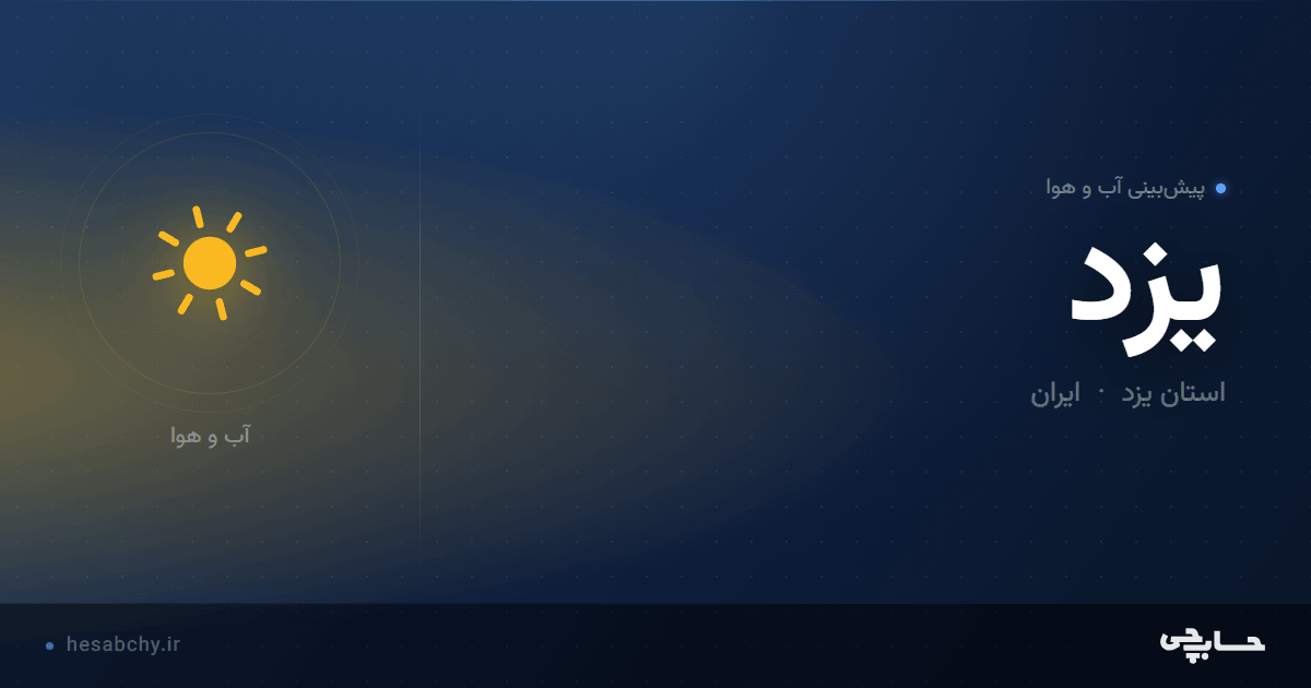 پیش‌بینی آب و هوای یزد، استان یزد - حسابچی